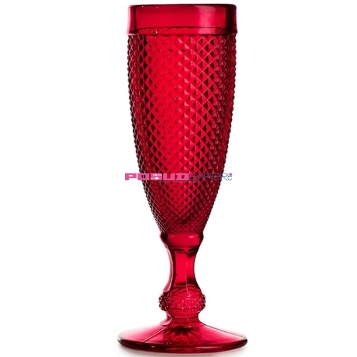 Набор бокалов для шампанского из 4-х штук  ATLANTIS GLASS BICOS 110 мл (красный)
